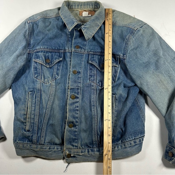 Vintage Lucky Star Denim Trucker Jacket Mens Large Distressed Grunge Rock 90s - Picture 5 of 9